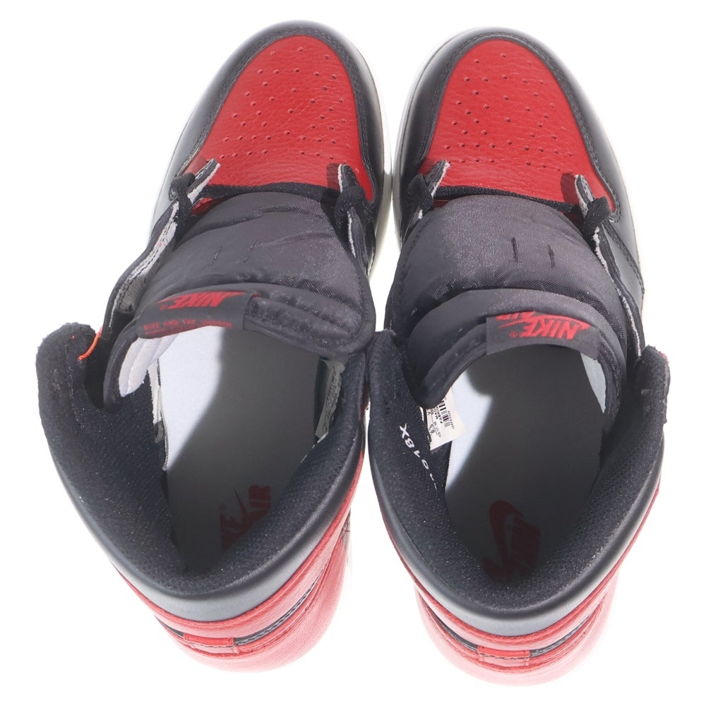 NIKE(ナイキ) 【2016年製】AIR JORDAN 1 RETRO HIGH OG BANNED BRED 555088-001 エアジョーダン1 ブレッド ハイカットスニーカー ブラック/レッド US8.5/26.5cm