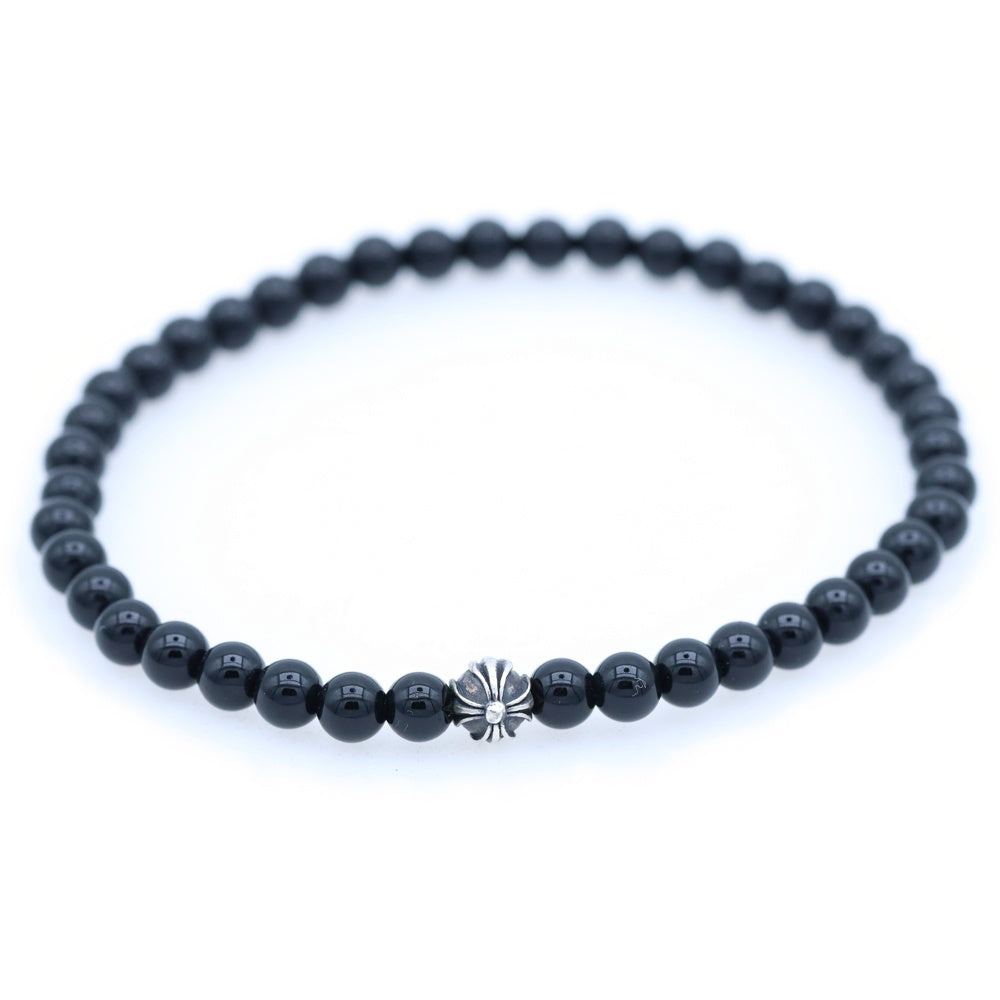 CHROME HEARTS(クロムハーツ) 4mm BEAD 4mm ビーズ ブレスレット ブラック/シルバー