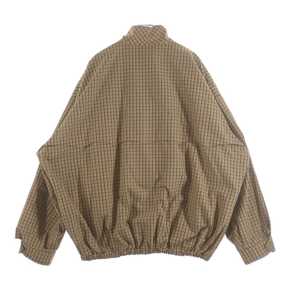 miumiu(ミュウミュウ) 25SS チェック総柄 フロントロゴ ジップアップ ブルゾン ジャケット ベージュ ML1066