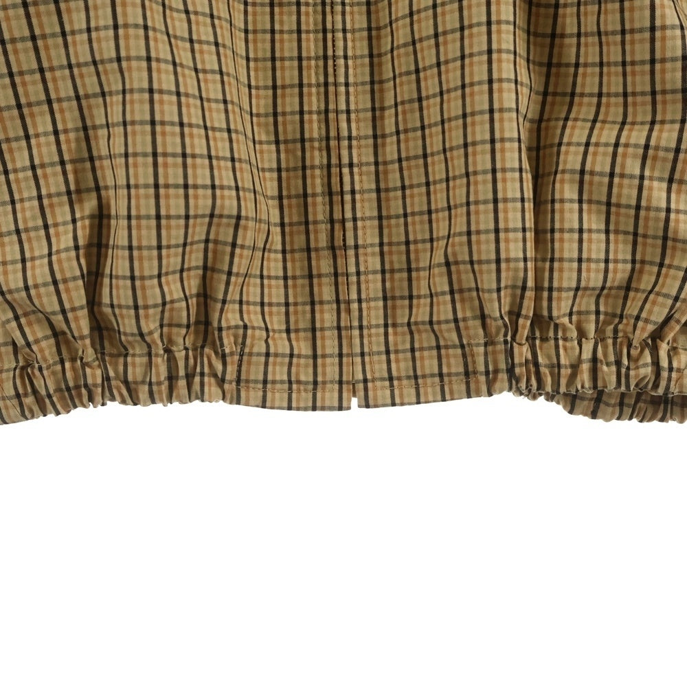 miumiu(ミュウミュウ) 25SS チェック総柄 フロントロゴ ジップアップ ブルゾン ジャケット ベージュ ML1066