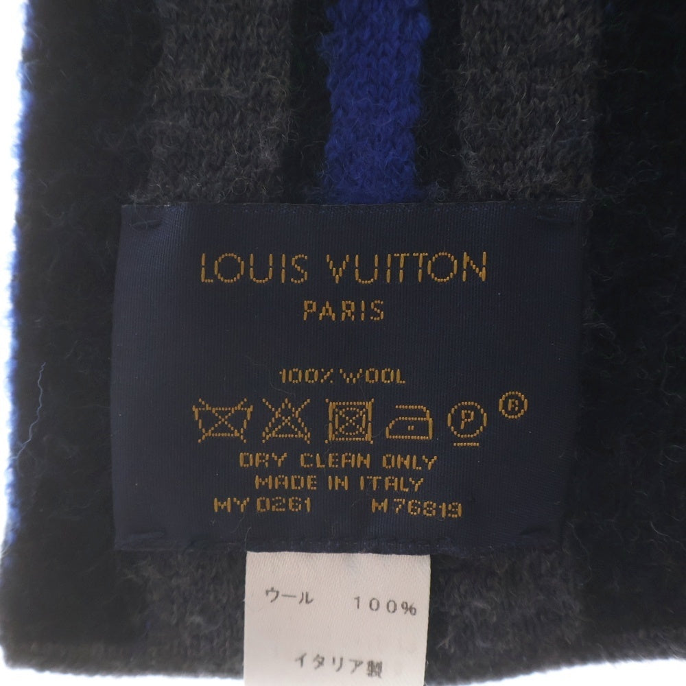 LOUIS VUITTON(ルイヴィトン) エシャルプ モノグラム/ストライプ ウールニットマフラー アクセサリー グレー M76819