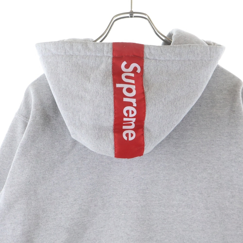 SUPREME(シュプリーム) 14AW Logo Tape Zip Up テープロゴフード ジップアップスウェットパーカー グレー