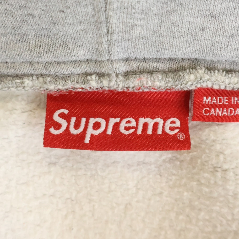 SUPREME(シュプリーム) 14AW Logo Tape Zip Up テープロゴフード ジップアップスウェットパーカー グレー