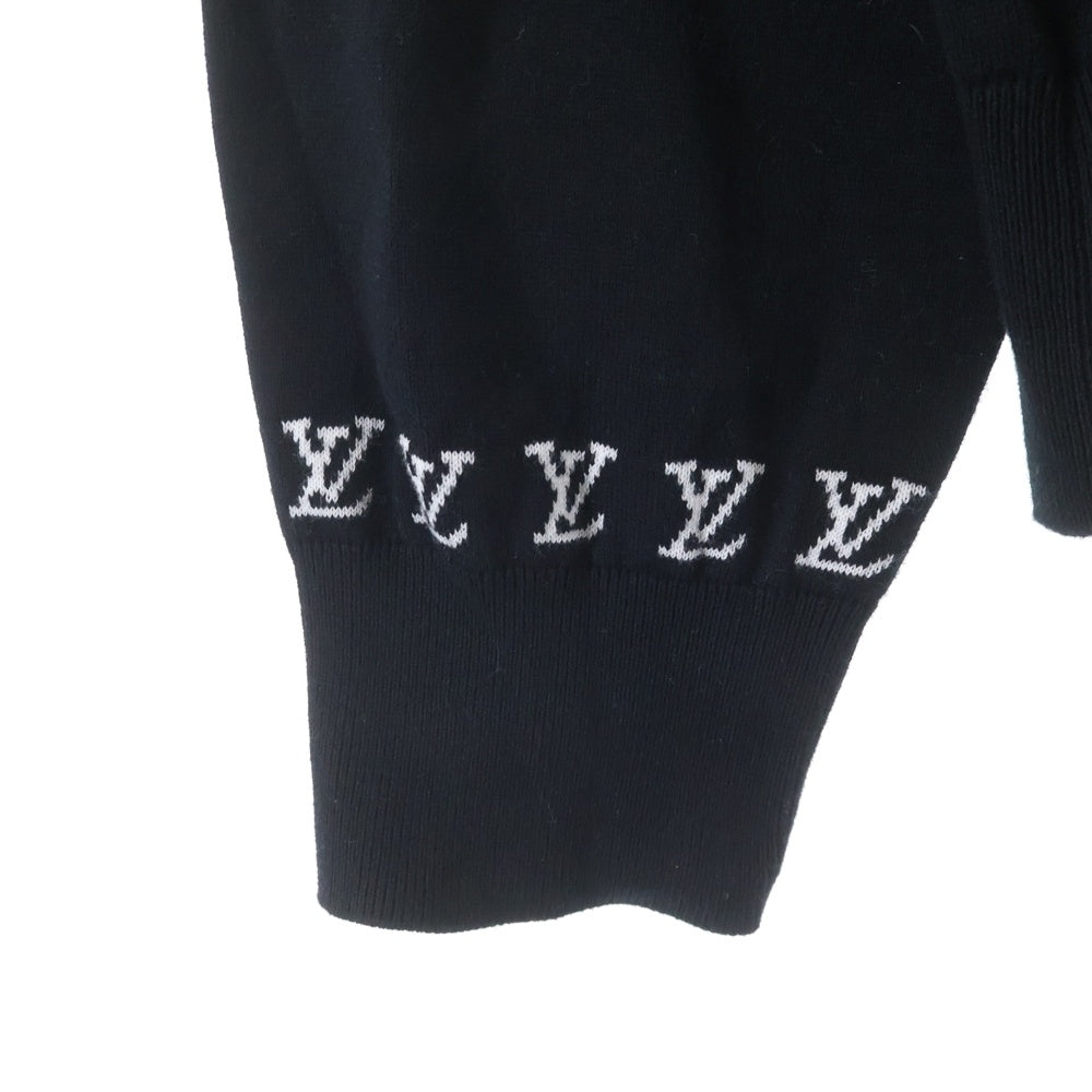LOUIS VUITTON(ルイヴィトン) 24AW モノグラム ロゴ刺繍 セーター 薄手 ニットウェア ブラック RM242MQ Z34 HRN43W