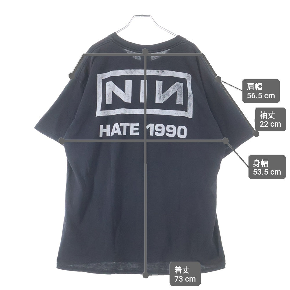 VINTAGE(ヴィンテージ) NINE INCH NAILS HATE1990 ナインインチネイルズ プリントロゴ 半袖Tシャツ カットソー ブラック