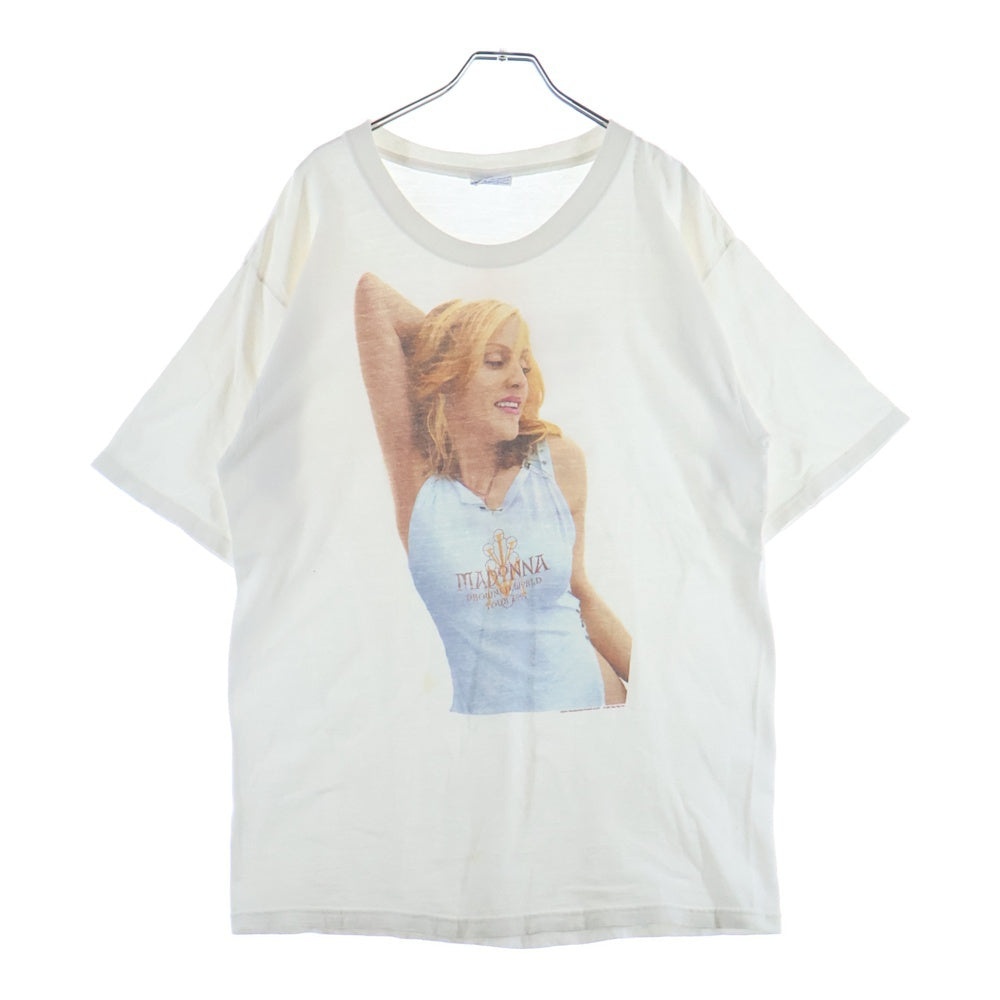 VINTAGE(ヴィンテージ) MADONNA DROWNED WORLD TOUR マドンナ プリントロゴ 半袖Tシャツ カットソー ホワイト
