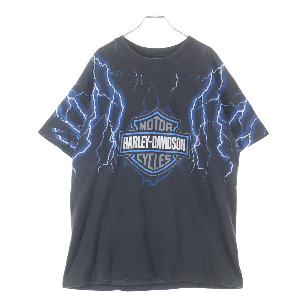 VINTAGE(ヴィンテージ) HARLEY DAVIDSON BLUE THUNDER ハーレダヴィッドソン ブルーサンダー 半袖Tシャツ カットソ- ブラック