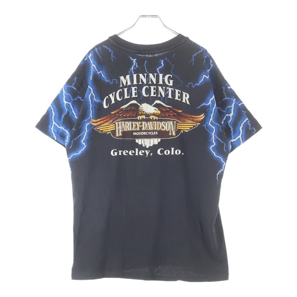VINTAGE(ヴィンテージ) HARLEY DAVIDSON BLUE THUNDER ハーレダヴィッドソン ブルーサンダー 半袖Tシャツ カットソ- ブラック