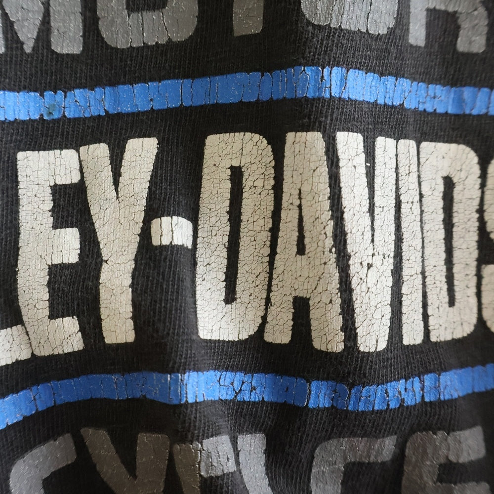 VINTAGE(ヴィンテージ) HARLEY DAVIDSON BLUE THUNDER ハーレダヴィッドソン ブルーサンダー 半袖Tシャツ カットソ- ブラック