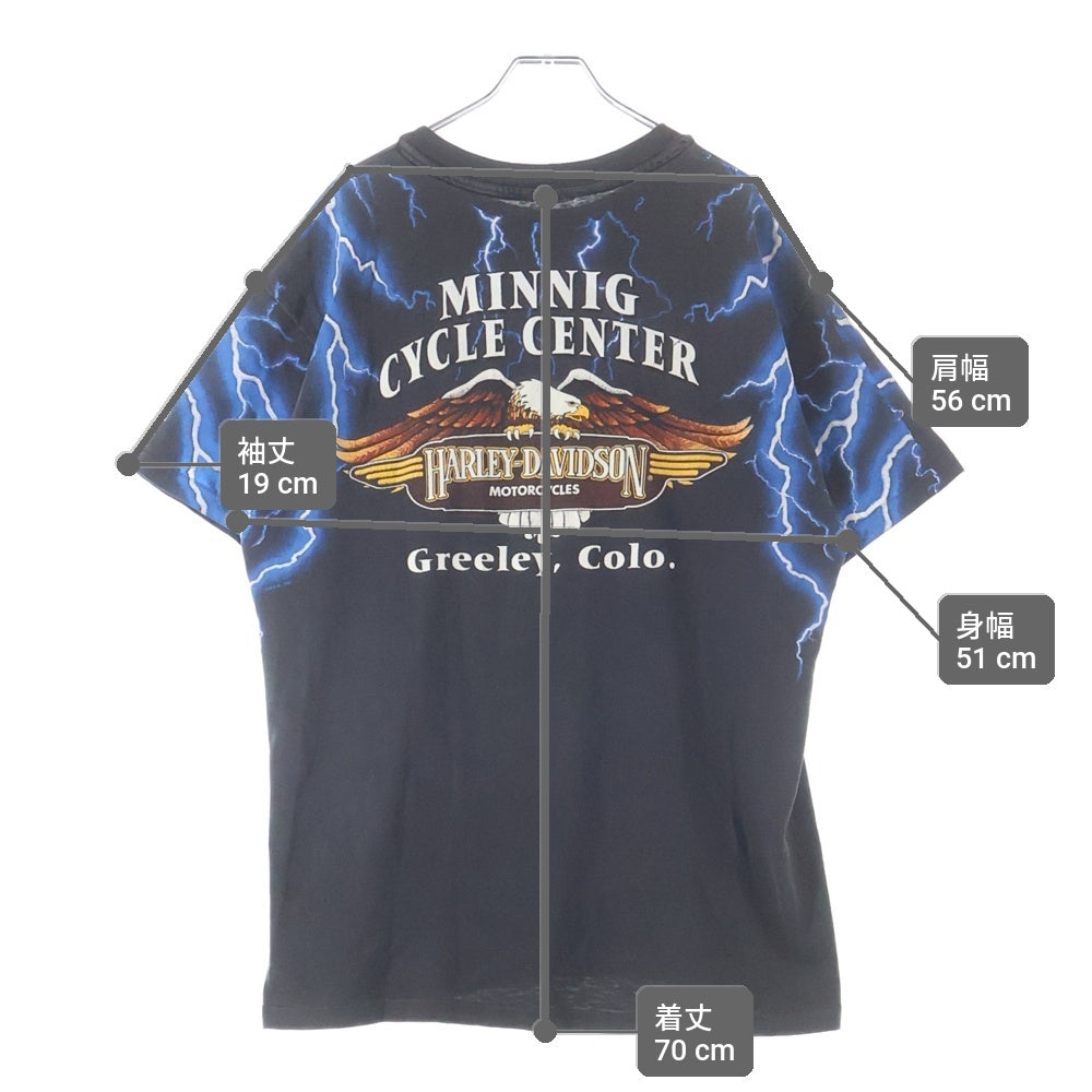 VINTAGE(ヴィンテージ) HARLEY DAVIDSON BLUE THUNDER ハーレダヴィッドソン ブルーサンダー 半袖Tシャツ カットソ- ブラック