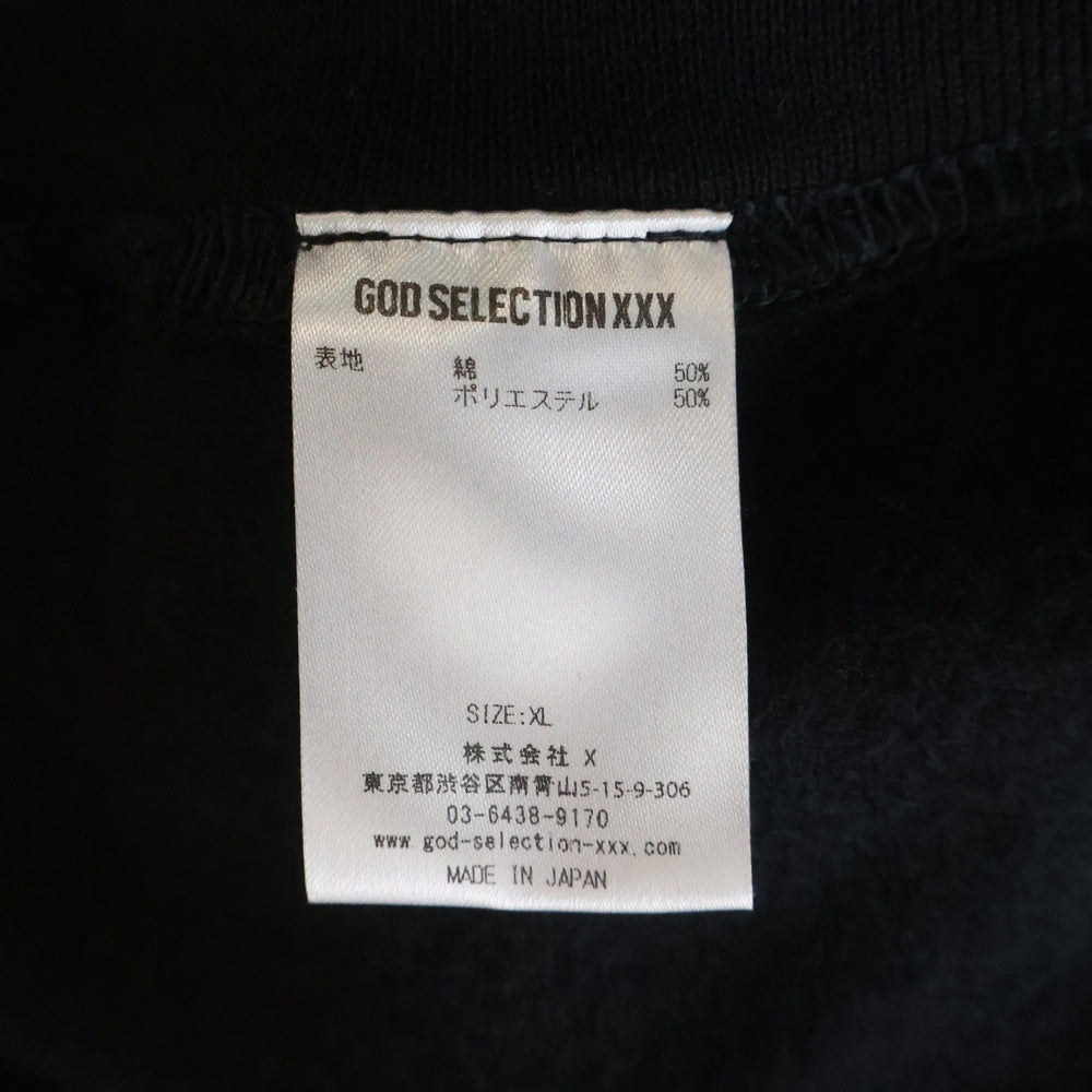 GOD SELECTION XXX(ゴッドセレクショントリプルエックス) ×FRAGMENT フラグメント ロゴプリント クルーネックスウェット トレーナー ブラック