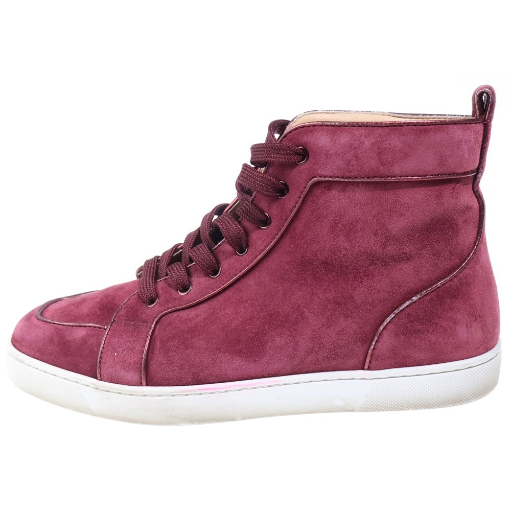CHRISTIAN LOUBOUTIN(クリスチャンルブタン) レースアップ スエード ハイカットスニーカー ボルドー