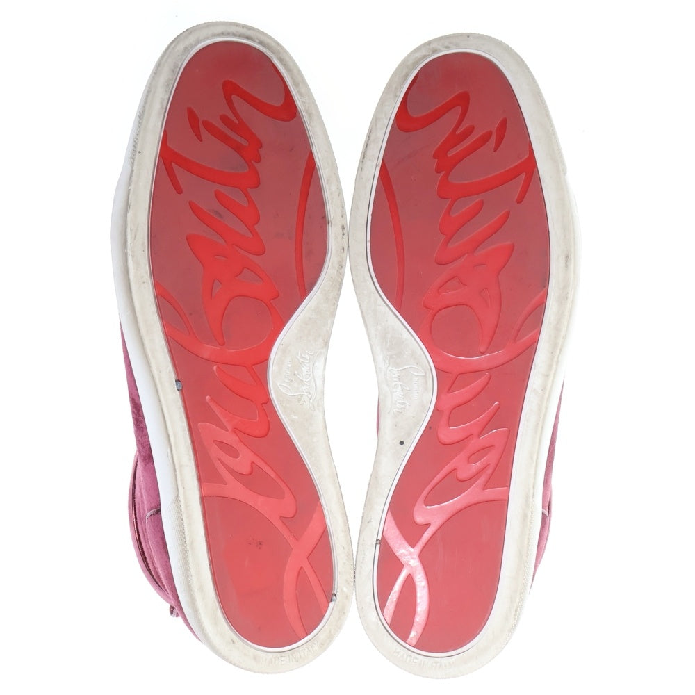 CHRISTIAN LOUBOUTIN(クリスチャンルブタン) レースアップ スエード ハイカットスニーカー ボルドー