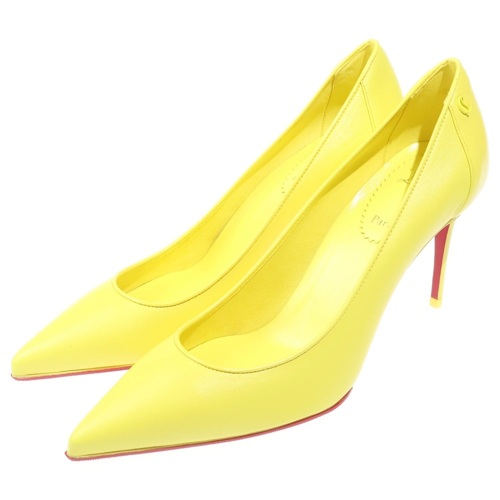 CHRISTIAN LOUBOUTIN(クリスチャンルブタン) レザー ポインテッドトゥ ハイヒール パンプス イエロー レディース