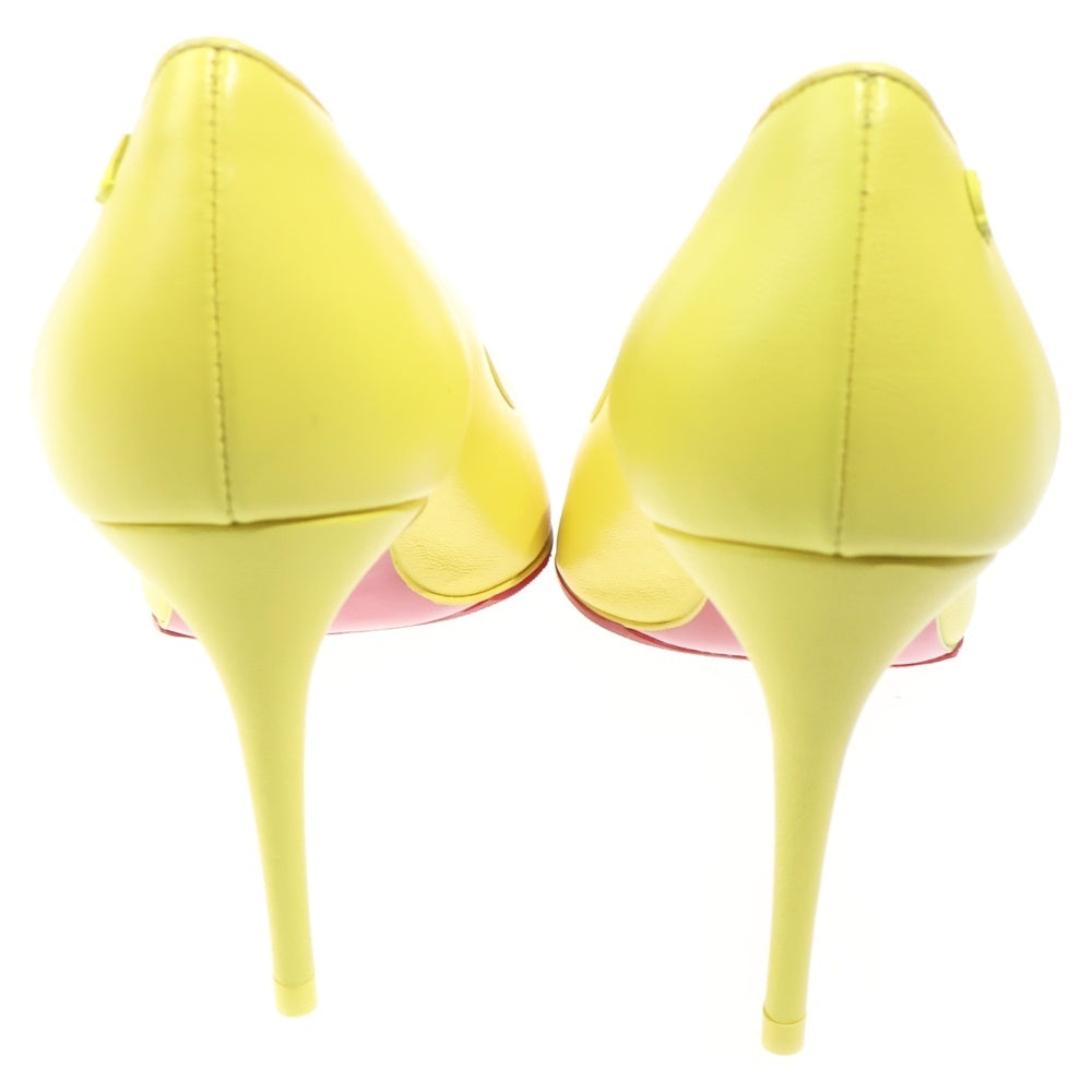 CHRISTIAN LOUBOUTIN(クリスチャンルブタン) レザー ポインテッドトゥ ハイヒール パンプス イエロー レディース