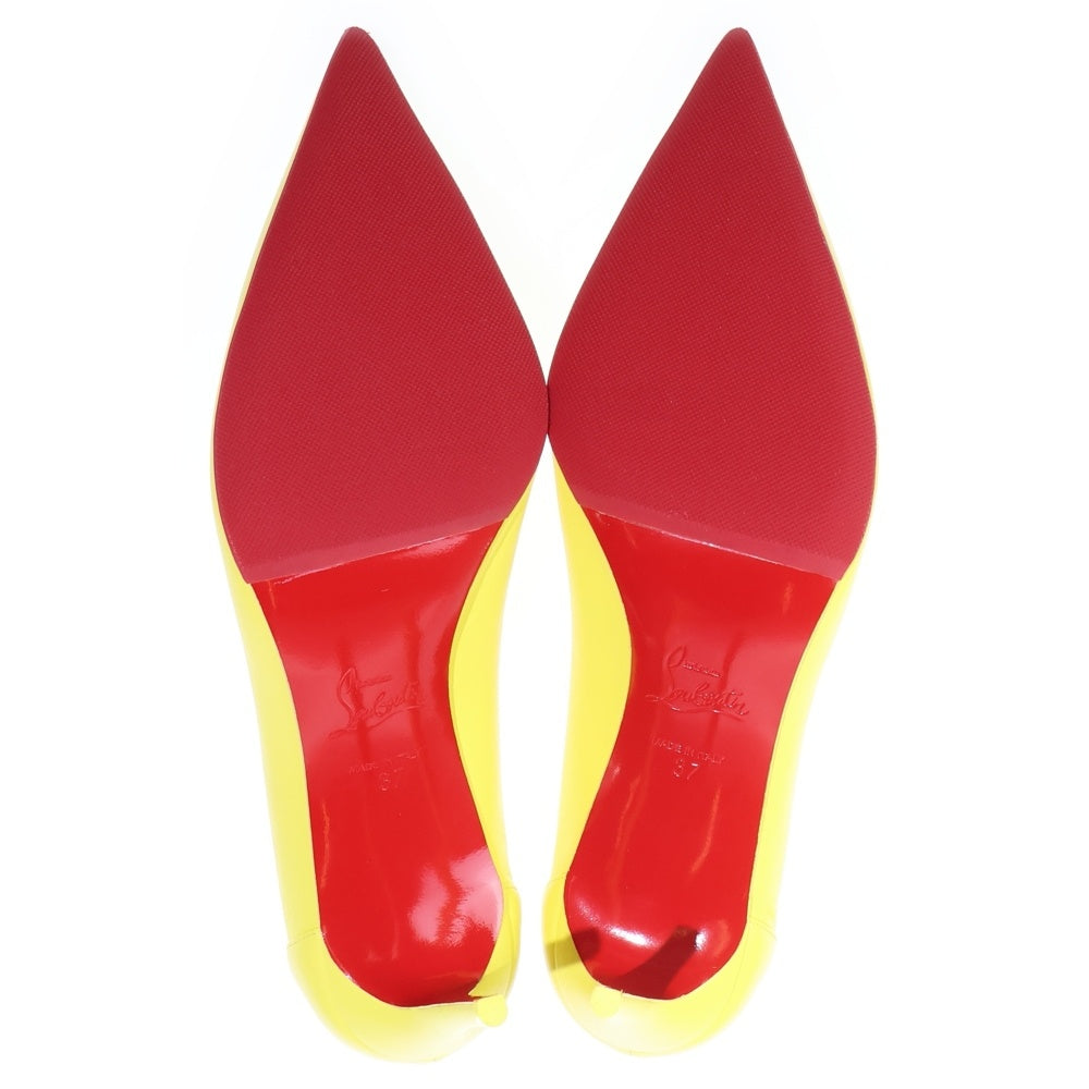 CHRISTIAN LOUBOUTIN(クリスチャンルブタン) レザー ポインテッドトゥ ハイヒール パンプス イエロー レディース