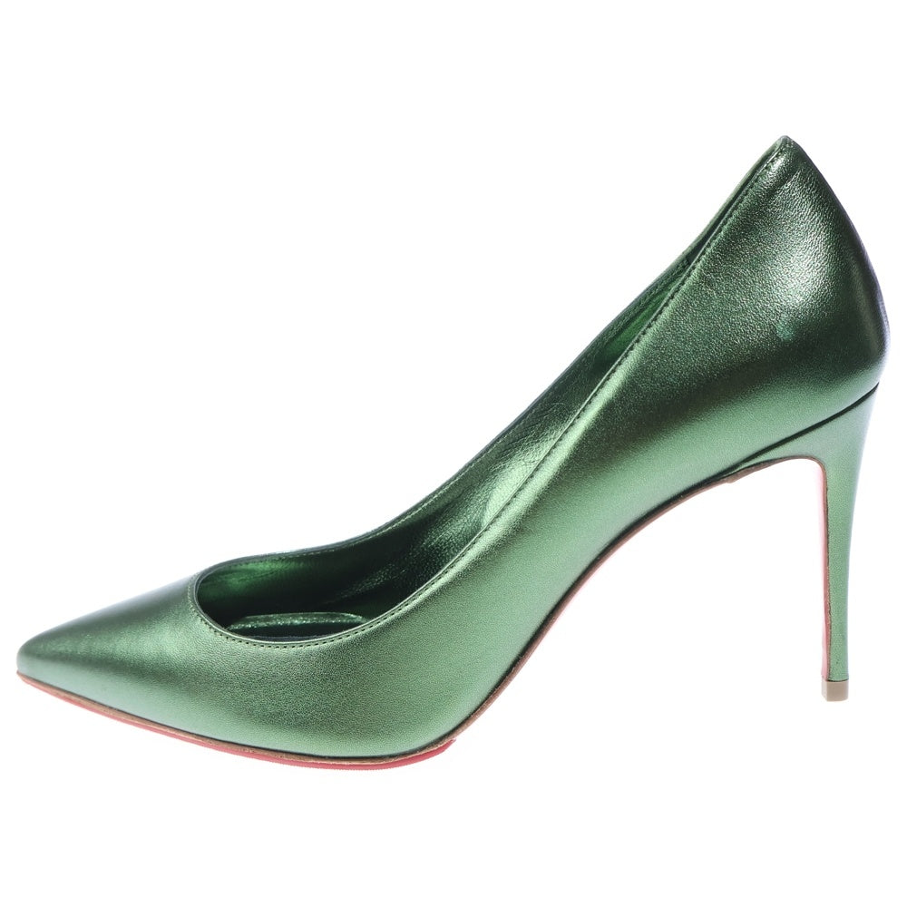 CHRISTIAN LOUBOUTIN(クリスチャンルブタン) レザー ポインテッドトゥ ハイヒール パンプス グリーン レディース
