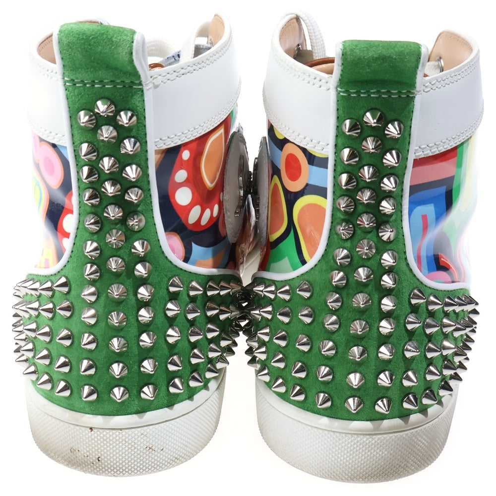 CHRISTIAN LOUBOUTIN(クリスチャンルブタン) スパイク スタッズ グラフィック レザー ハイカットスニーカー マルチ