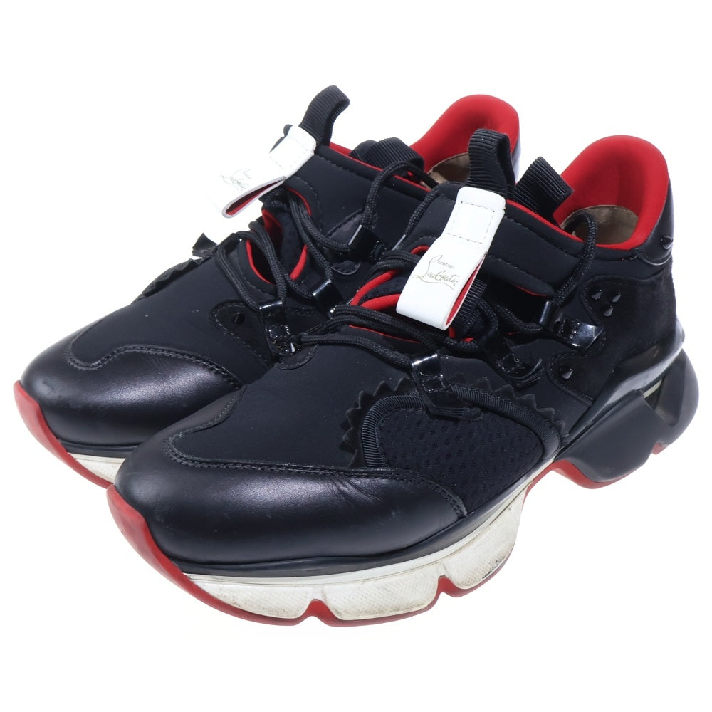 CHRISTIAN LOUBOUTIN(クリスチャンルブタン) グリッター レザー ローカットスニーカー ブラック 3220991