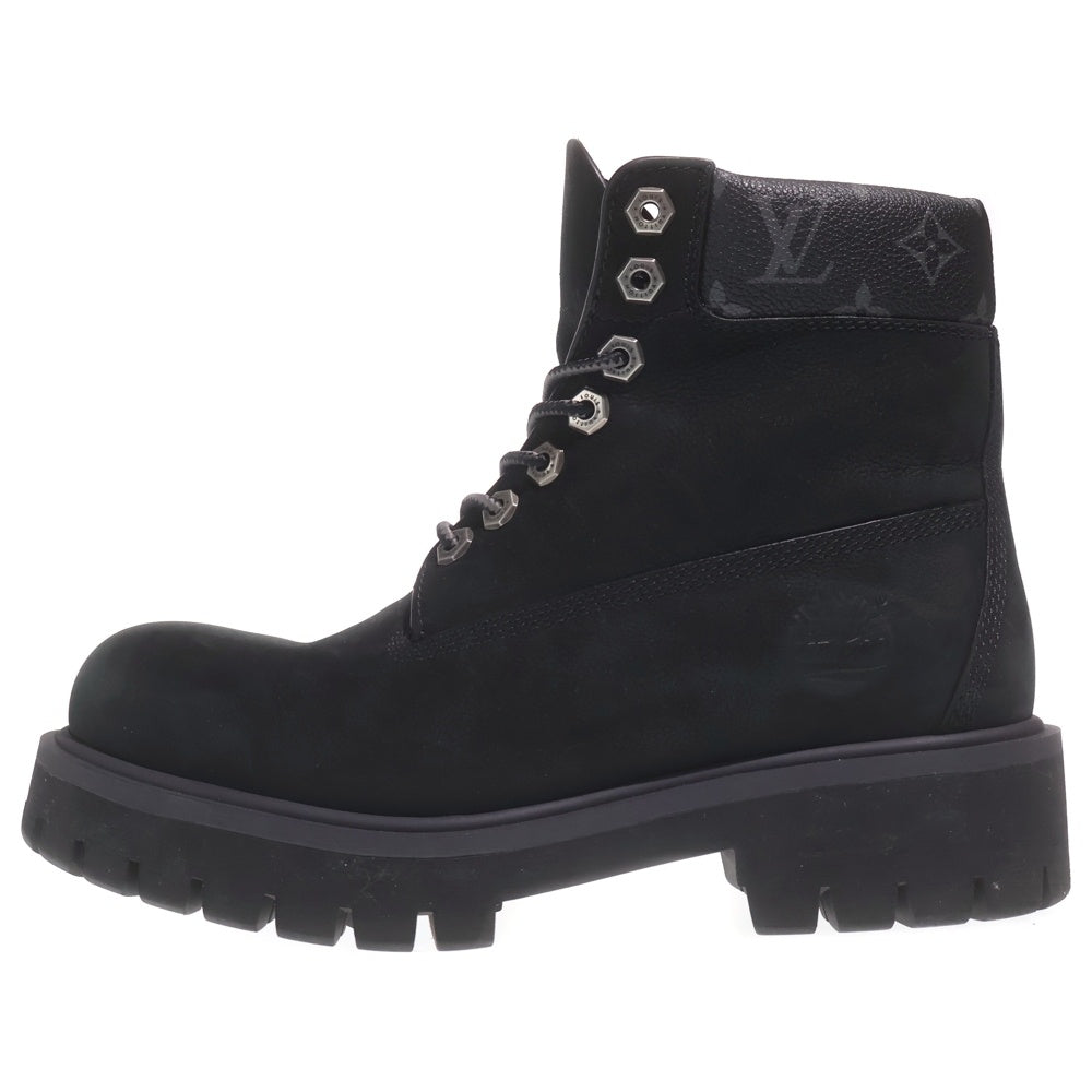 LOUIS VUITTON(ルイヴィトン) ×Timberland 6INCH ANKLE BOOT ティンバーランド モノグラム切替 レースアップ レザー アンクルブーツ ブラック FA0274