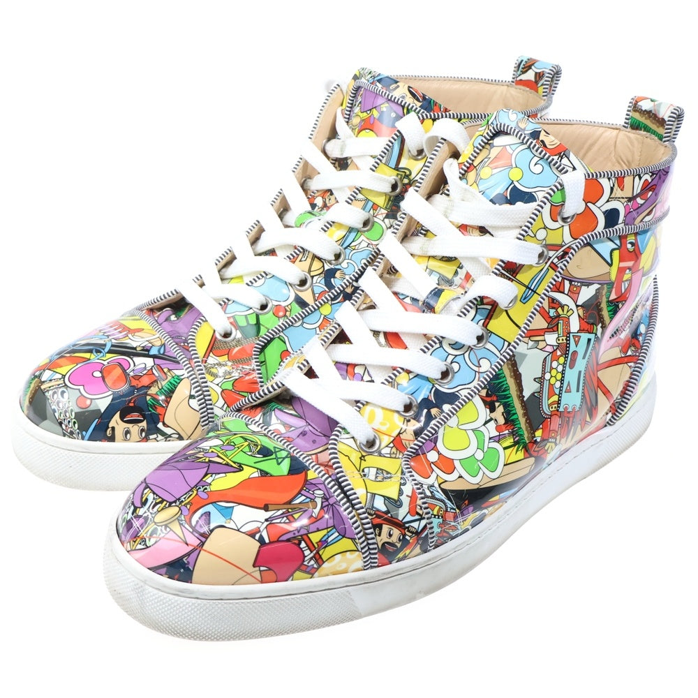 CHRISTIAN LOUBOUTIN(クリスチャンルブタン) LOUIS ORLATO PRINTED HIGH-TOP SNEAKERS 総柄 エナメルハイカットスニーカー マルチ 43