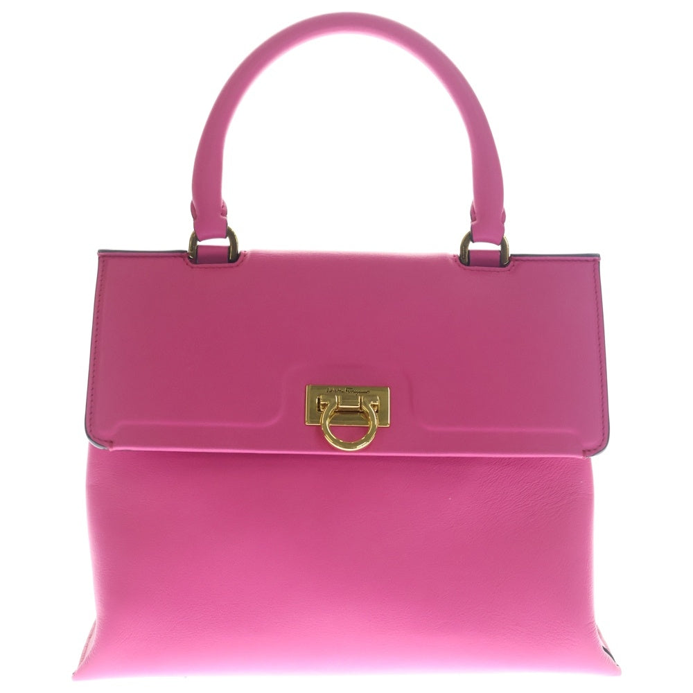 Salvatore Ferragamo(サルヴァトーレ フェラガモ) トリフォリオ レザー 2Way レザー ハンド ショルダーバッグ ピンク レディース