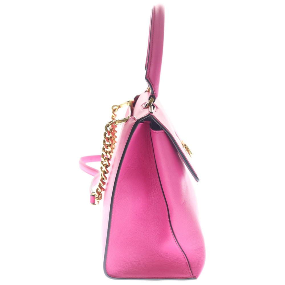 Salvatore Ferragamo(サルヴァトーレ フェラガモ) トリフォリオ レザー 2Way レザー ハンド ショルダーバッグ ピンク レディース