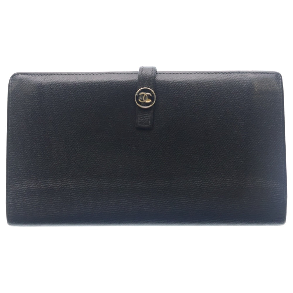 CHANEL(シャネル) ココボタンフラップ レザー ロングウォレット 2つ折り 長財布 ブラック A20905 11番台