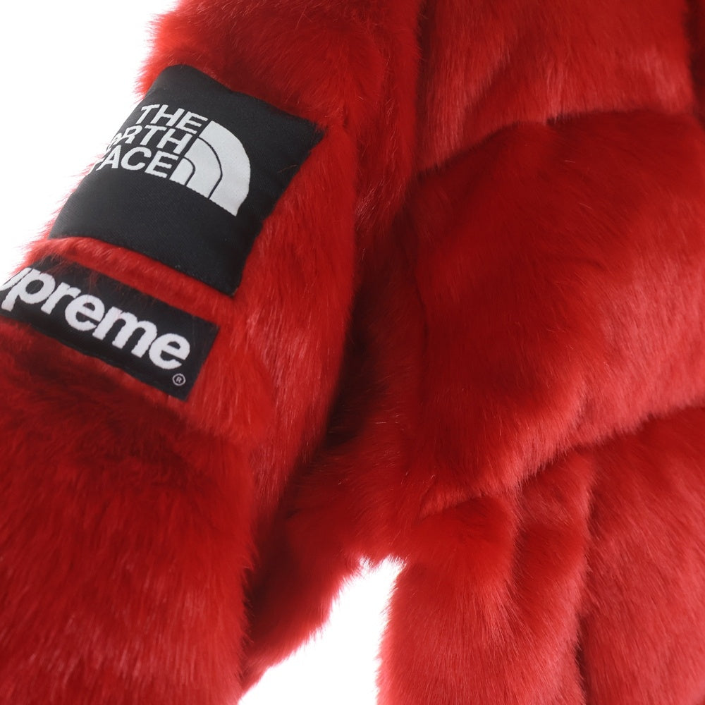 SUPREME(シュプリーム) 20AW ×THE NORTH FACE Faux Fur Nuptse Jacket ノースフェイス フェイク ファー ヌプシ ジップアップ ダウンジャケット レッド ND92001I