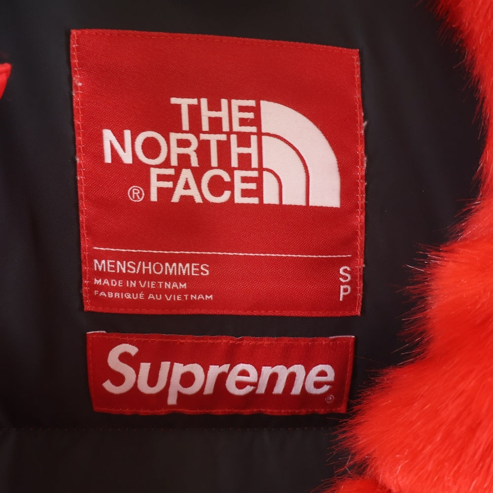 SUPREME(シュプリーム) 20AW ×THE NORTH FACE Faux Fur Nuptse Jacket ノースフェイス フェイク ファー ヌプシ ジップアップ ダウンジャケット レッド ND92001I