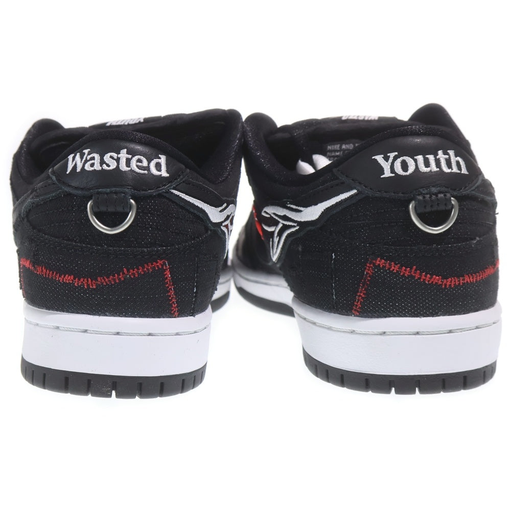 NIKE SB(ナイキエスビー) ×DUNK LOW PRO QS DD8386-001 ウェイステッドユース ダンク ローカットスニーカー ブラック US8/26cm