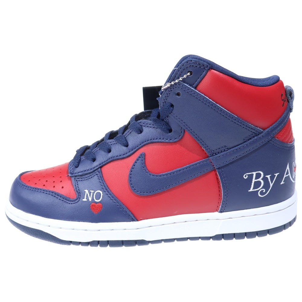 NIKE SB(ナイキエスビー) ×DUNK HIGH BY ANY MEANS DN3741-600 シュプリーム ダンク バイ エニィ ビーンズ ハイカットスニーカー レッド/ネイビー US8/26cm