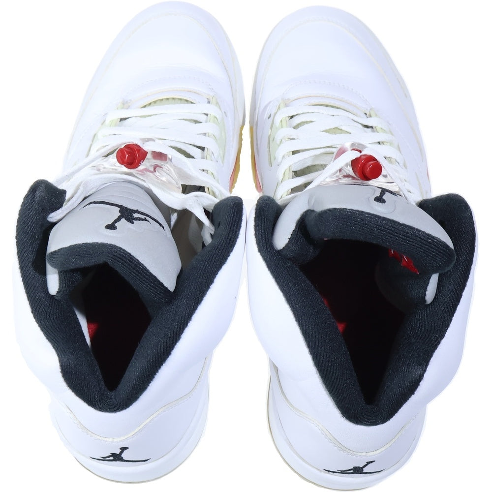 NIKE(ナイキ) ×SUPREME AIR JORDAN 5 RETRO 824371-101 シュプリーム エアジョーダン 5 レトロ ハイカットスニーカー ホワイト US9/27cm