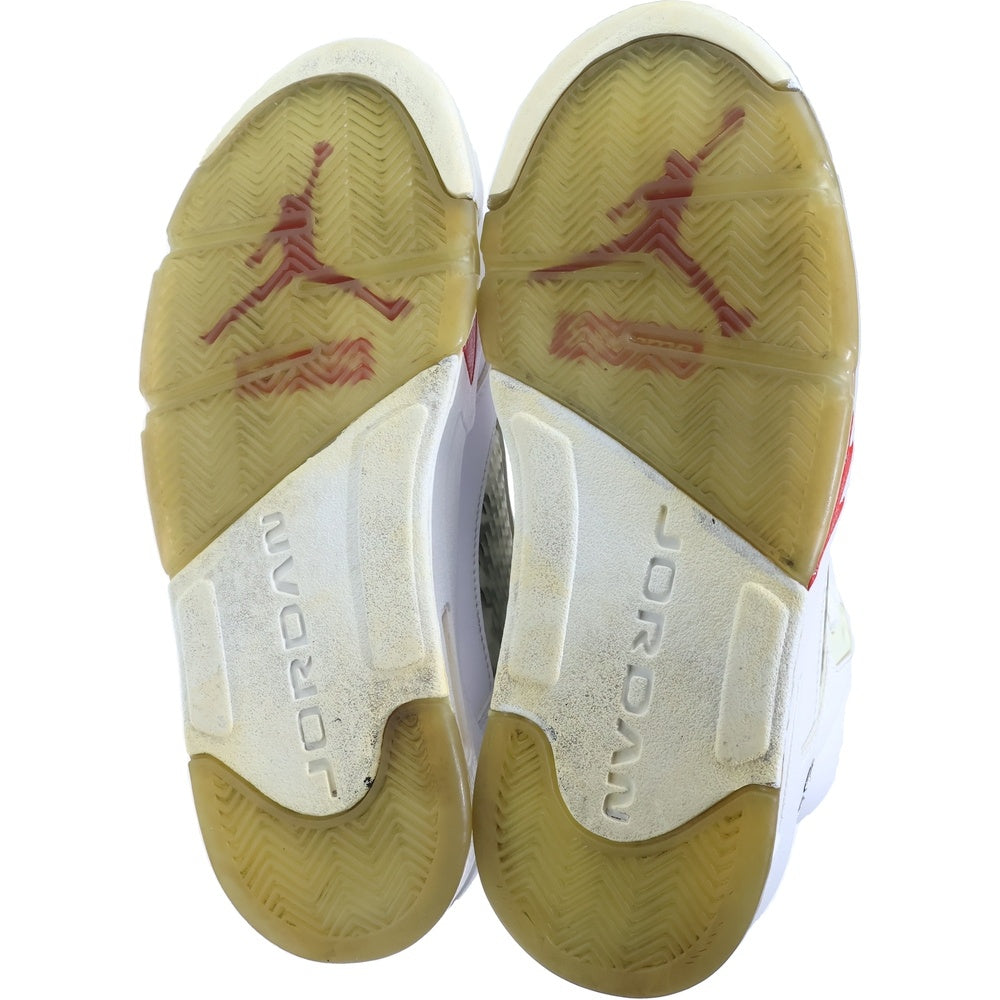 NIKE(ナイキ) ×SUPREME AIR JORDAN 5 RETRO 824371-101 シュプリーム エアジョーダン 5 レトロ ハイカットスニーカー ホワイト US9/27cm