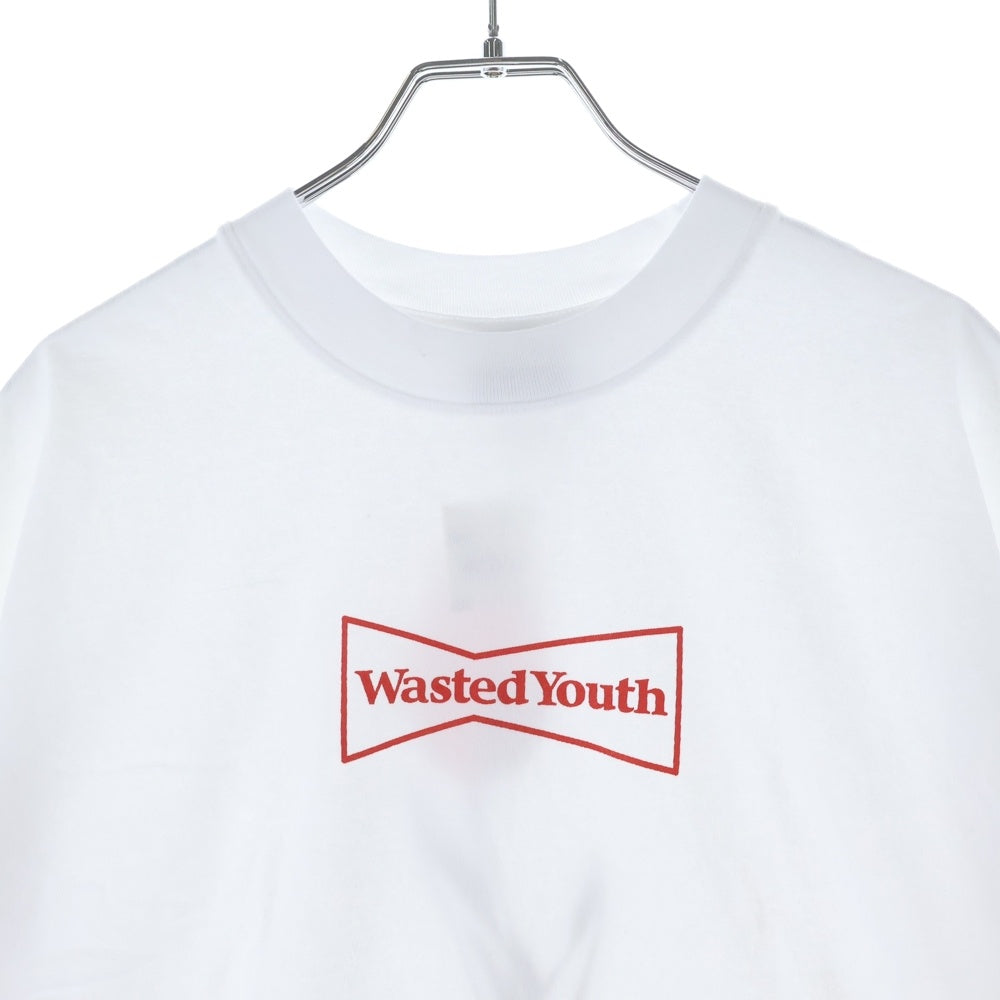 WASTED YOUTH(ウェイステッドユース) Verdy ベルディ ロゴプリント クルーネック 半袖Tシャツ カットソー ホワイト
