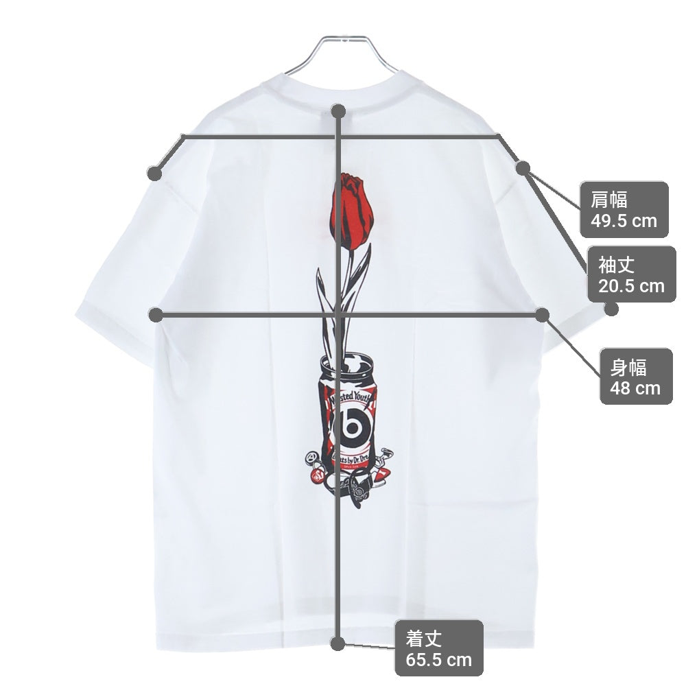 WASTED YOUTH(ウェイステッドユース) Verdy ベルディ ロゴプリント クルーネック 半袖Tシャツ カットソー ホワイト