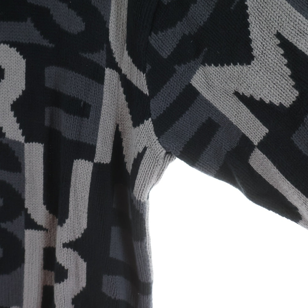 SUPREME(シュプリーム) 18AW Big Letters Sweater ビッグレター 総柄 ニット セーター ブラック/グレー