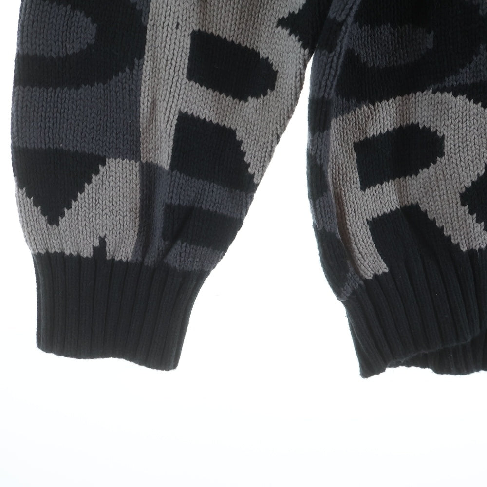 SUPREME(シュプリーム) 18AW Big Letters Sweater ビッグレター 総柄 ニット セーター ブラック/グレー