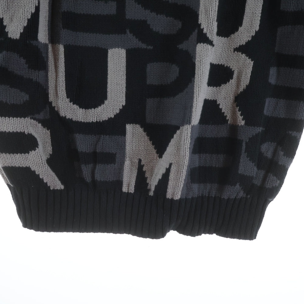 SUPREME(シュプリーム) 18AW Big Letters Sweater ビッグレター 総柄 ニット セーター ブラック/グレー