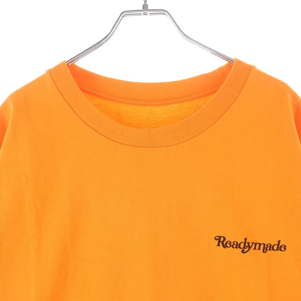 Girls Don't Cry(ガールズドントクライ) ×READYMADE レディメイド ロゴプリント クルーネック 半袖Tシャツ カットソー オレンジ