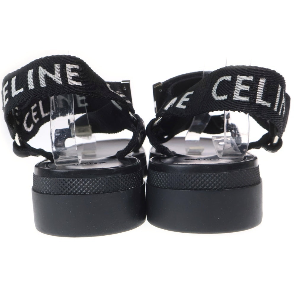CELINE(セリーヌ) 22SS Leo Strappy Sandals with Celine Jacquard ジャガード レオ ストラッピーサンダル スポーツサンダル ベルトストラップ ロゴ刺繍 ブラック 40 345672208C