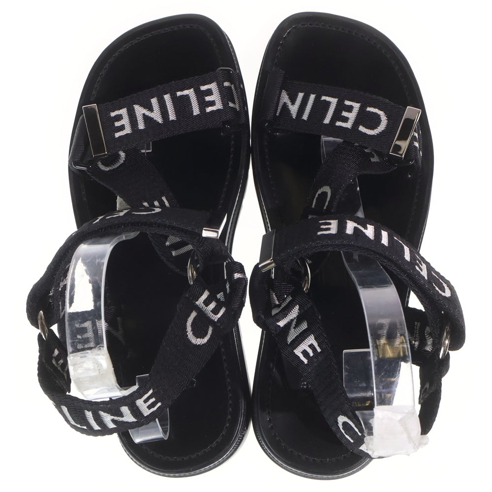 CELINE(セリーヌ) 22SS Leo Strappy Sandals with Celine Jacquard ジャガード レオ ストラッピーサンダル スポーツサンダル ベルトストラップ ロゴ刺繍 ブラック 40 345672208C