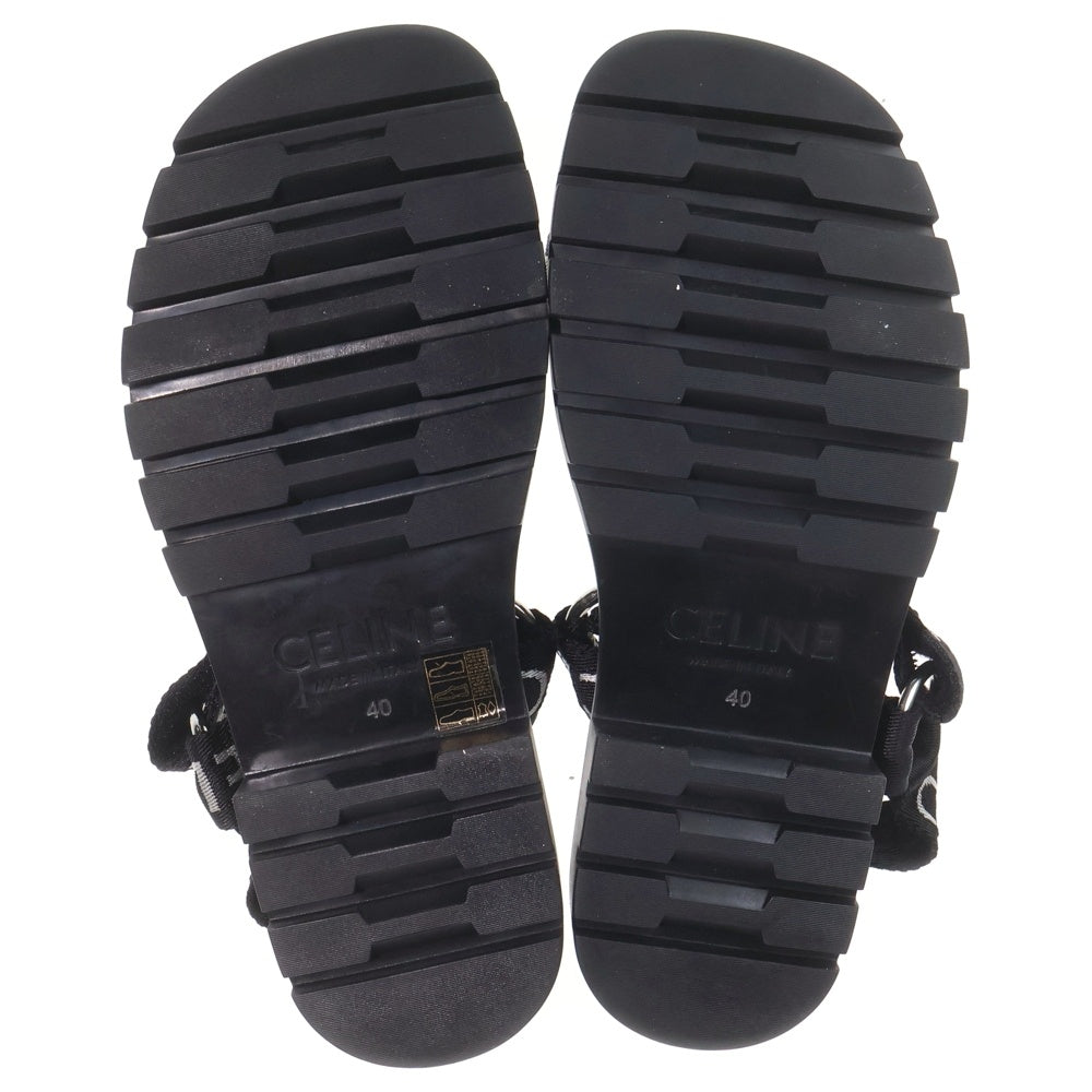 CELINE(セリーヌ) 22SS Leo Strappy Sandals with Celine Jacquard ジャガード レオ ストラッピーサンダル スポーツサンダル ベルトストラップ ロゴ刺繍 ブラック 40 345672208C