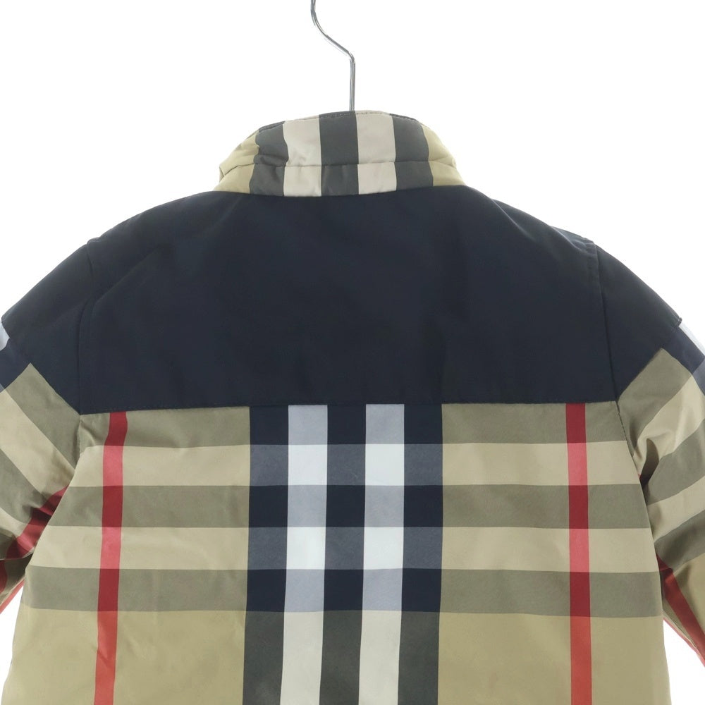 BURBERRY LONDON(バーバリーロンドン) ラバーロゴ ジップアップ バーバリーチェック柄 ダウンジャケット 子供服 キッズ ブラウン