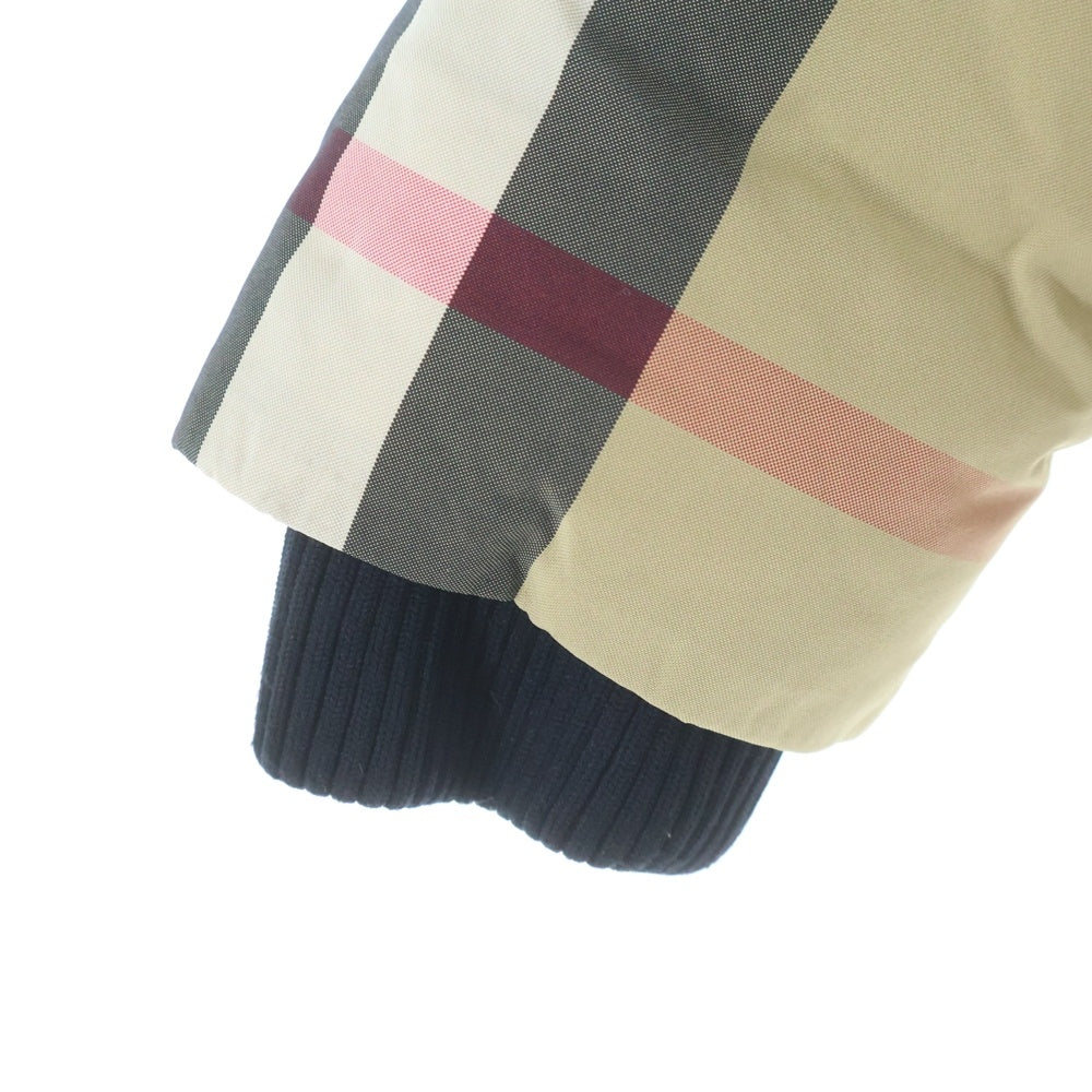 BURBERRY LONDON(バーバリーロンドン) ラバーロゴ ジップアップ バーバリーチェック柄 ダウンジャケット 子供服 キッズ ブラウン