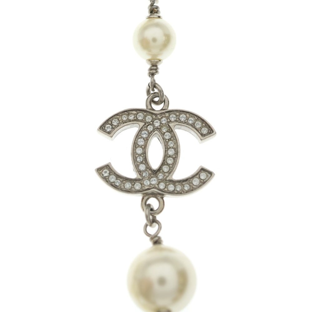 CHANEL(シャネル) ココマーク フェイクパールロングネックレス シルバー レディース