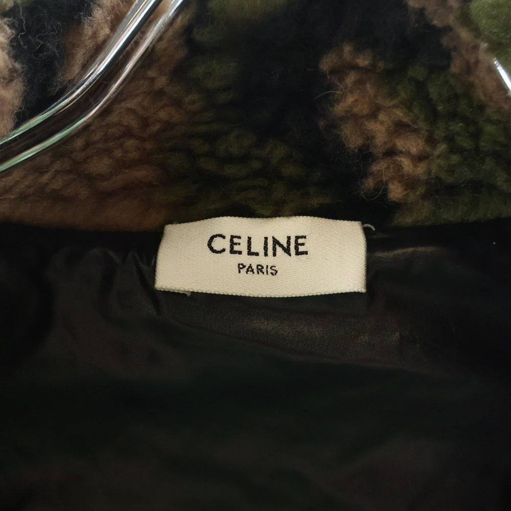 CELINE(セリーヌ) 22SS バイマテリアル カモフラージュフリースブルゾン ジャケット ブラック/ブラウン/カーキ 2Y579893L