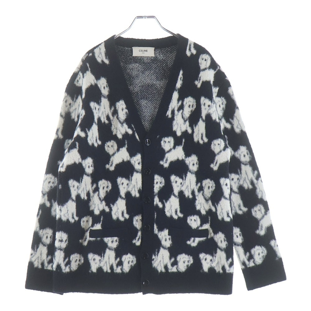 CELINE(セリーヌ) 22SS AMY DORIAN 2A51W531Q ジャガード総柄カーディガン ブラック