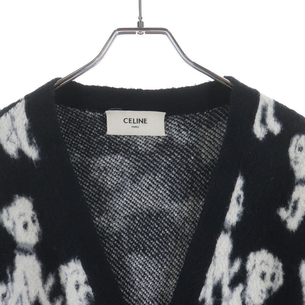 CELINE(セリーヌ) 22SS AMY DORIAN 2A51W531Q ジャガード総柄カーディガン ブラック
