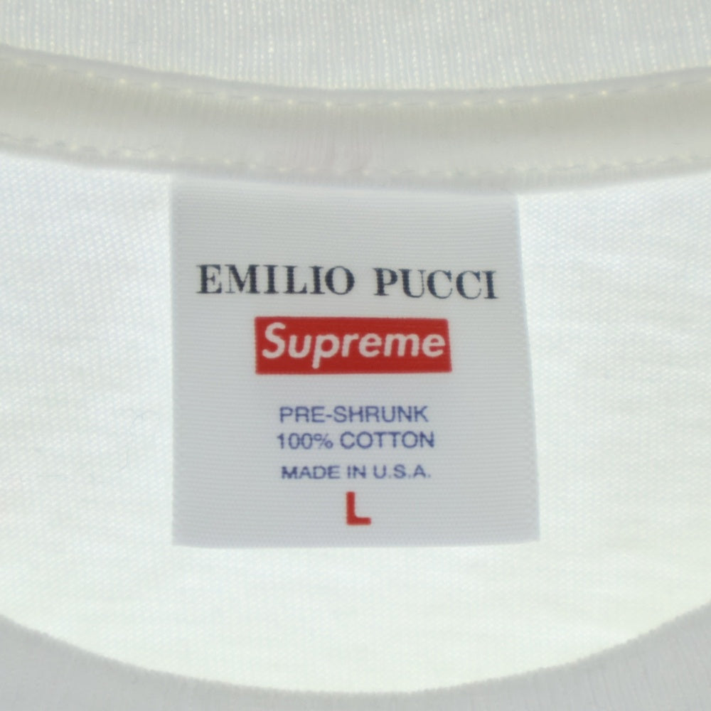 SUPREME(シュプリーム) 21SS Emilio Pucci Box Logo Tee エミリオプッチ ボックスロゴ 半袖Tシャツ カットソー ホワイト